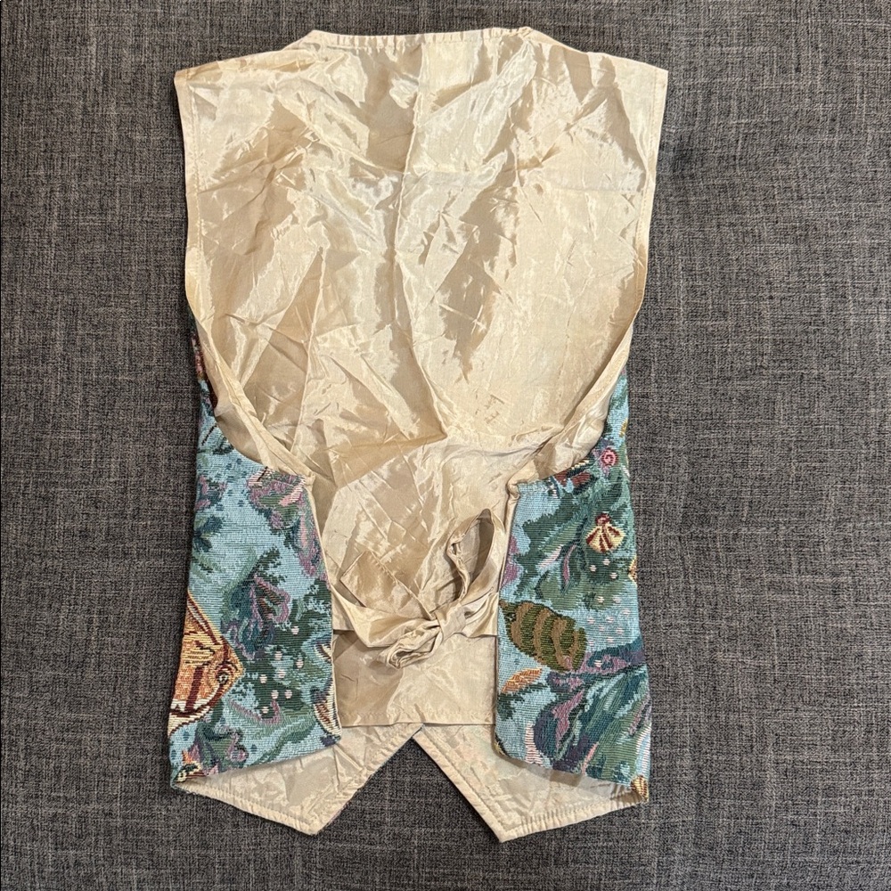 Vintage Raphael Lorenz California Tapestry Vest Made in USA Sea Life Fish Print - Picture 5 of 5